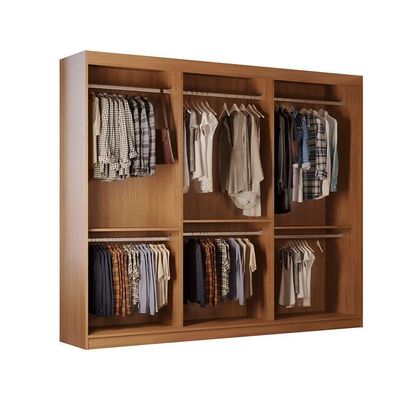 Guarda Roupa Closet Light Com 3 Prateleiras Moderna Imbuia