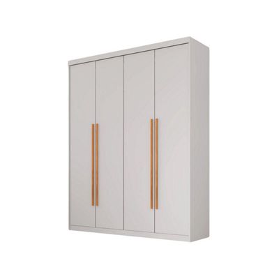 Guarda Roupa Sonho 4 Portas 2 Gavetas Moderna Mobília Branco/naturalle
