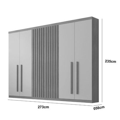 Guarda Roupa Casal Orion Mdf 6 Portas E 6 Gavetas Moderna Naturalle/off White
