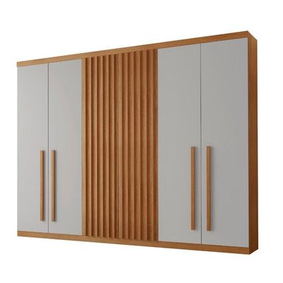 Guarda Roupa Casal Orion Mdf 6 Portas E 6 Gavetas Moderna Naturalle/off White
