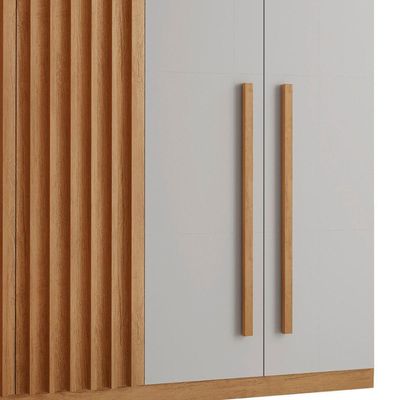 Guarda Roupa Casal Orion Mdf 6 Portas E 6 Gavetas Moderna Naturalle/off White