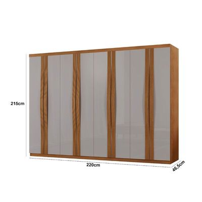 Guarda Roupa Casal Dunas Com 8 Portas E 4 Gavetas Moderna Naturalle/off White