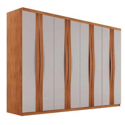 Guarda Roupa Casal Dunas Com 8 Portas E 4 Gavetas Moderna Naturalle/off White