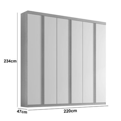 Guarda Roupa Casal Boston 6 Portas 4 Gavetas Moderna Imbuia