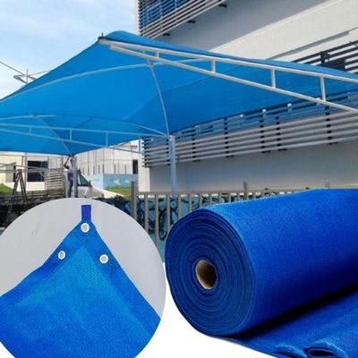 Tela Para Cobertura De Estacionamento 5,10x6 Azul Reforçada Com Ilhos