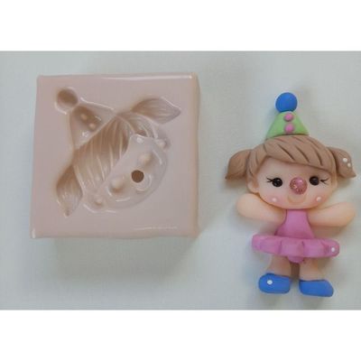 Molde Silicone Circo Rosa Rosto Palhacinha