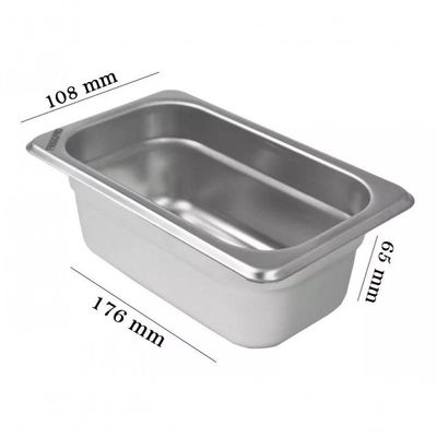 Kit 2 Cubas Gastronomicas Rechaud Inox 1/9x65mm Brasinox