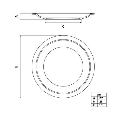 Kit 4 Pratos Rasos Tramontina Paola Hs Em Porcelana 28cm