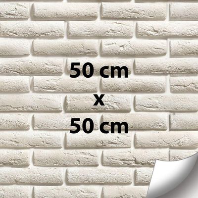 Adesivo Autocolante Tijolo Branco 50Cmx50Cm Modelo 2