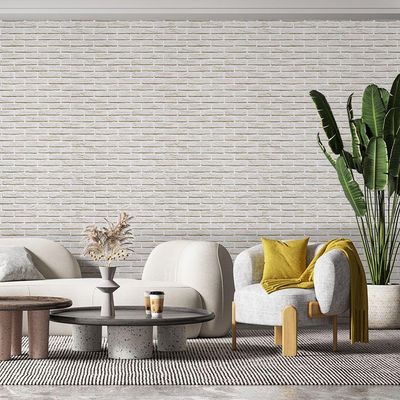 Adesivo Autocolante Tijolo Branco 50Cmx50Cm Modelo 2