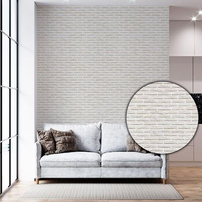 Adesivo Autocolante Tijolo Branco 50Cmx50Cm Modelo 2