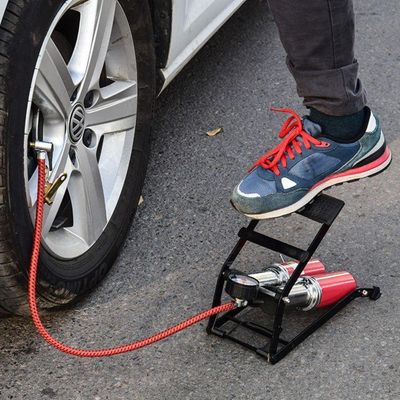 Bomba De Ar Dupla Alta Pressão Com Manômetro Para Inflar