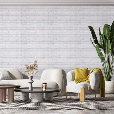 Adesivo Autocolante Tijolo Branco 50Cmx50Cm Modelo 6