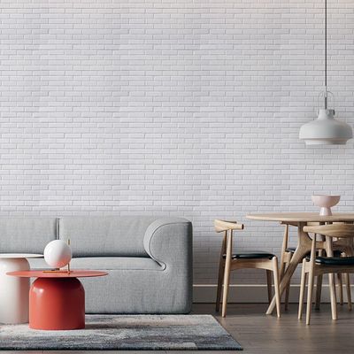 Adesivo Autocolante Tijolo Branco 50Cmx50Cm Modelo 6