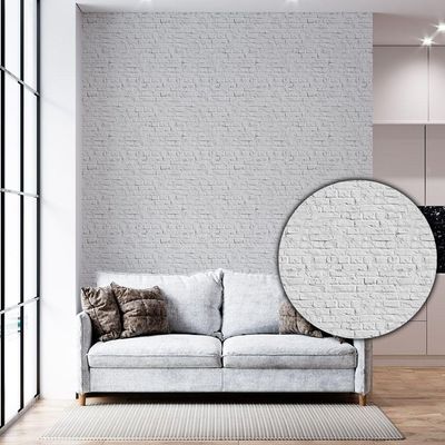 Adesivo Autocolante Tijolo Branco 50Cmx50Cm Modelo 3