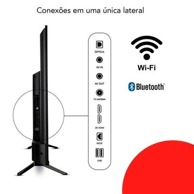 Smart Tv 43 Polegadas Full Hd Hdr10 Android Tv E Borda Infinita Aws-tv-43-bl-02-a Aiwa Preto Bivolt