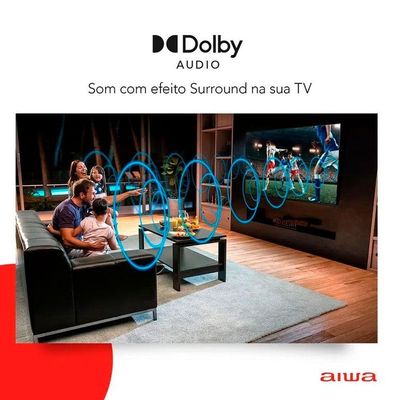 Smart Tv 43 Polegadas Full Hd Hdr10 Android Tv E Borda Infinita Aws-tv-43-bl-02-a Aiwa Preto Bivolt