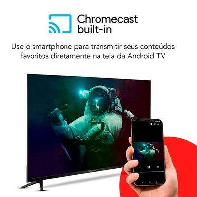 Smart Tv 43 Polegadas Full Hd Hdr10 Android Tv E Borda Infinita Aws-tv-43-bl-02-a Aiwa Preto Bivolt