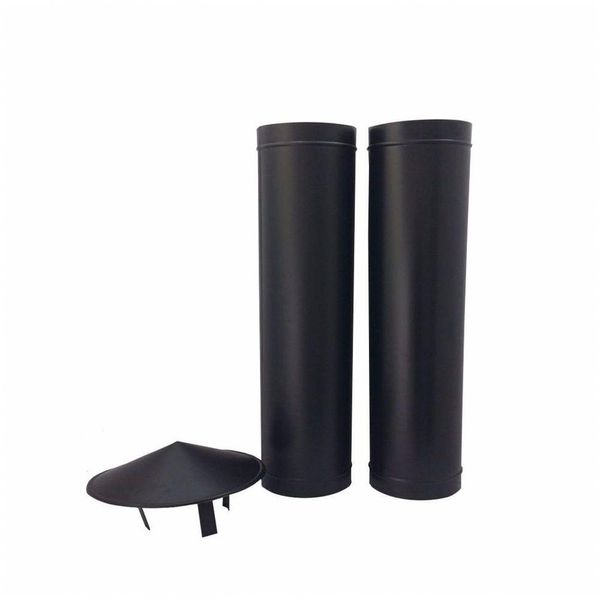 1,20 M De Duto Preto De 130 Mm De Diâmetro Com Chapéu Chinês