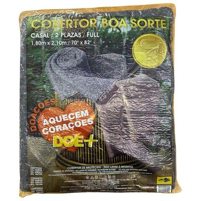 Cobertor Casal Base Carpete Maciez Doação Mudanças Transportes Azul