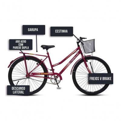 Bicicleta Aro 26 Colli Cazelle Fort Roxo