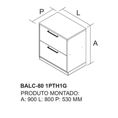 Balcão 1 Porta 1 Gaveta Essence 80cm 100% Mdf - Itatiaia Fendi