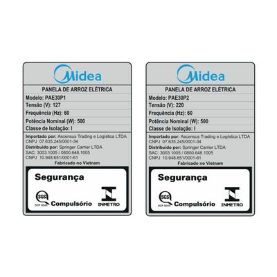 Panela De Arroz Elétrica Midea Preta 3L 220V PAE30P2