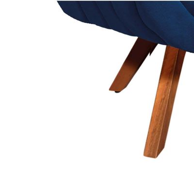 Poltrona Giratória Giovana Suede Marinho Madeira D´rossi