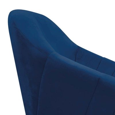 Poltrona Giratória Giovana Suede Marinho Madeira D´rossi
