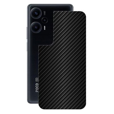 Película Hidrogel + Adesivo Fibra De Carbono Para Poco F5 - Preta