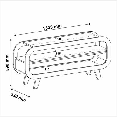 Rack Para Até 60 Polegadas 133,5cm Com Pés Retrô Multimóveis Cr45328