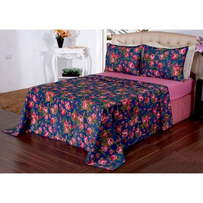 Jogo De Cama Lençol Microfibra Queen Size 03 Pçs