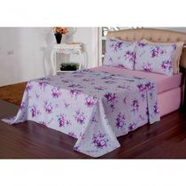 Jogo De Cama Lençol Microfibra Queen Size 03 Pçs