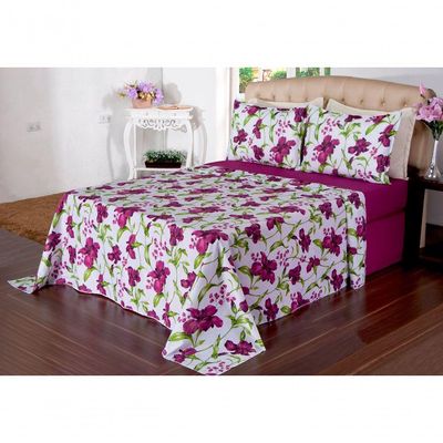 Jogo De Cama Lençol Microfibra Queen Size 03 Pçs