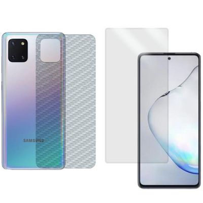 Película Hidrogel + Adesivo Fibra De Carbono Para Samsung Galaxy Note 10 Lite - Transparente