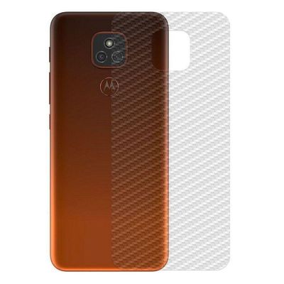 Película Hidrogel + Adesivo Fibra De Carbono Para Motorola Moto E7 Plus - Transparente
