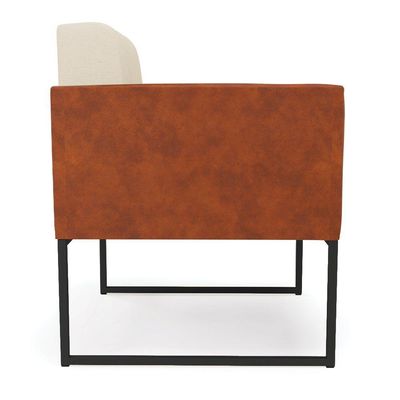 Poltrona Base Industrial Preto Elisa Nozes-linho Bege A19 D03 - D'rossi