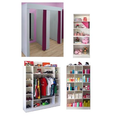 Kit Armário Colméia Cabideiro Provador e Estante Prateleira