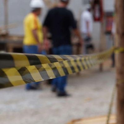 Fita Sinalizaçao 200 Metros Segurança Zebrada Demarcaçao Area Restrita Isolamento Proteçao Sem Cola