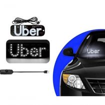 Placa Plaquinha Uber Para Carro Led Letreiro Motorista De Aplicativo