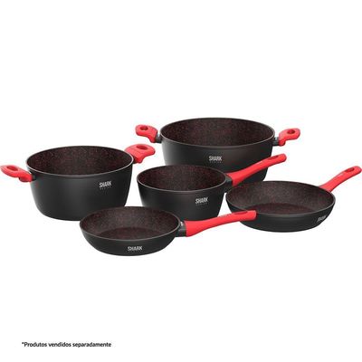 Panelas Ichef Home Sauté Grand E Family Size Com Tampa De Vidro 24cm Vermelha | Ichef