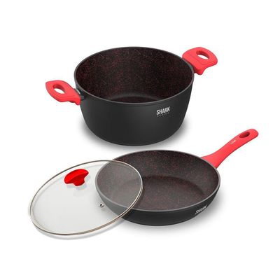 Panelas Ichef Home Sauté Grand E Family Size Com Tampa De Vidro 24cm Vermelha | Ichef