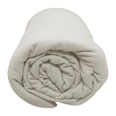 Lençol Portallar King Com Elástico Malha 100% Algodão Premiun Classic Off White