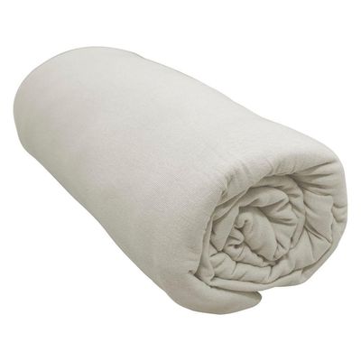 Lençol Portallar King Com Elástico Malha 100% Algodão Premiun Classic Off White