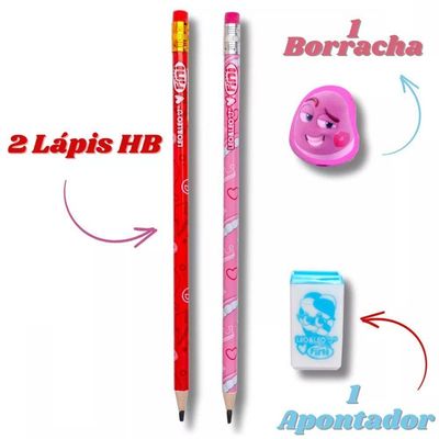 Kit Lapis Hb Fini 2 Lapis, Apontador E Borracha - Leo & Leo