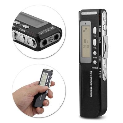 Gravador de Voz Digital Espião 8gb Usb Tela Lcd Memória Microfone Fone de Ouvido Mp3 Wma