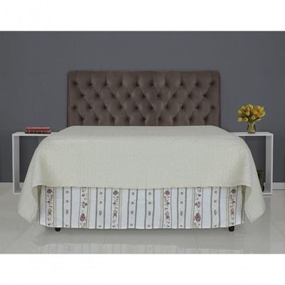 Cabeceira De Cama Box Casal Queen 158cm Pádua Couro Marrom