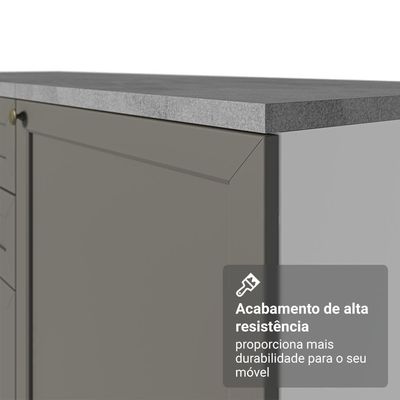 Armário De Cozinha Completa 310 Cm Vik Madesa 01 Branco/cinza