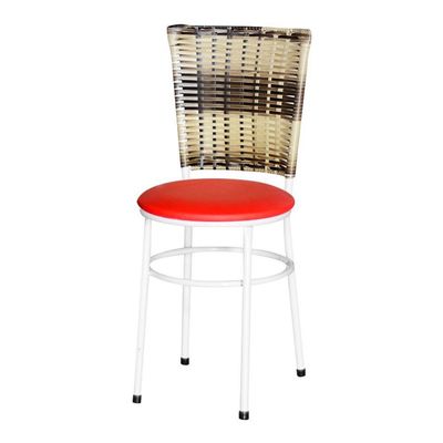 4 Cadeiras Para Mesa Branca Hawai Cappuccino Premium Cor:vermelho