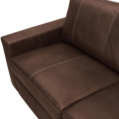 Sofá 2 Lugares Para Sala De Estar Living 150cm Aurora L06 Couro Marrom Café - Lyam Decor